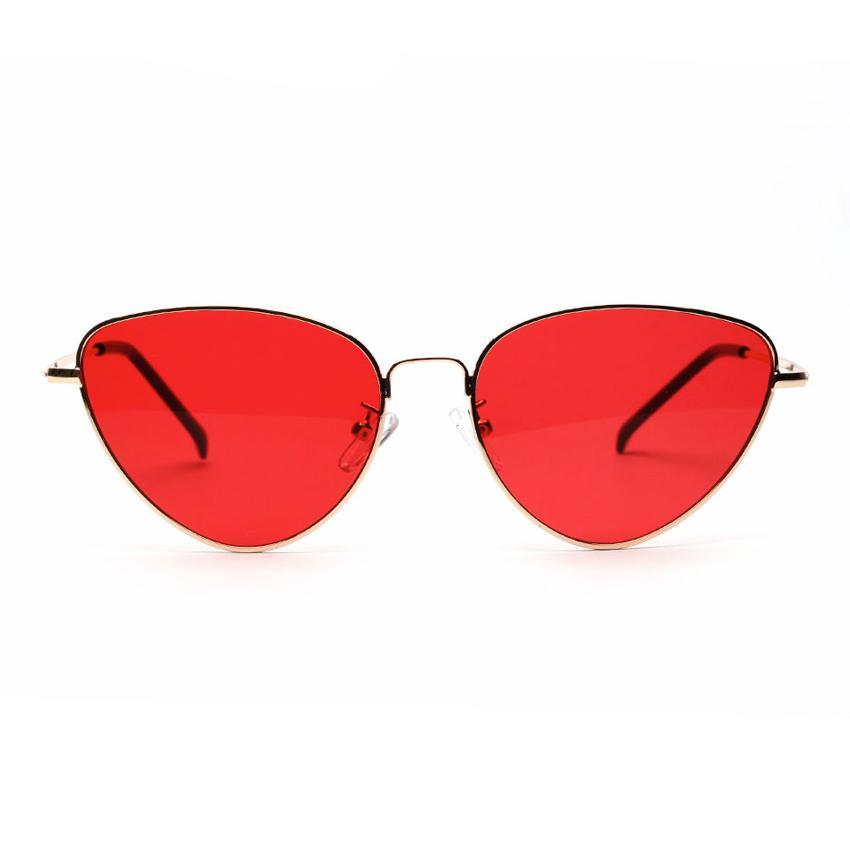 Peekaboo red cat eye sunglasses women clear lens sun glasses