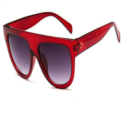 Woman oculos Flat Top Big Mirror Sun Glasses Eyewear