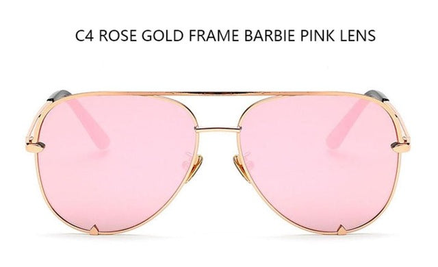 Fashion flat top aviator glasses Black women's sunglasses