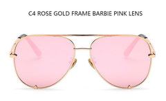 Fashion flat top aviator glasses Black women's sunglasses