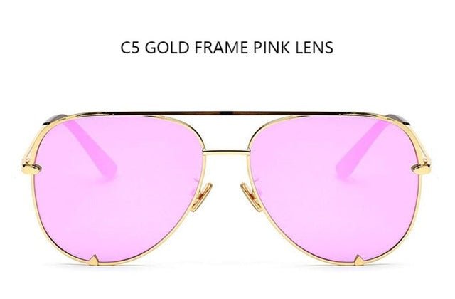 Fashion flat top aviator glasses Black women's sunglasses