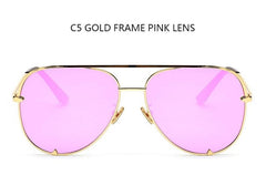 Fashion flat top aviator glasses Black women's sunglasses
