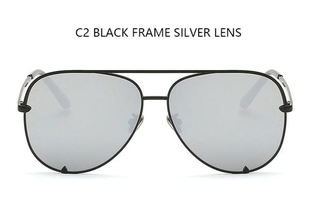 Fashion flat top aviator glasses Black women's sunglasses