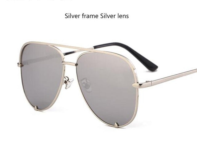Fashion flat top aviator glasses Black women's sunglasses