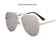 Fashion flat top aviator glasses Black women's sunglasses