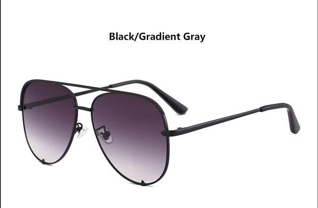 Fashion flat top aviator glasses Black women's sunglasses