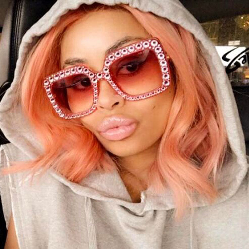 Diamond Crystal Pink Sunglasses For Women