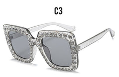 Diamond Crystal Pink Sunglasses For Women