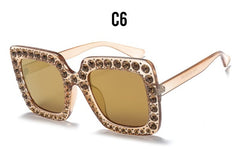 Diamond Crystal Pink Sunglasses For Women