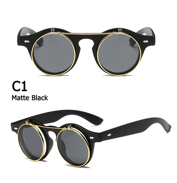 Fashion Vintage Round Retro SteamPunk Sunglasses