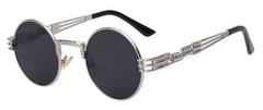 Luxury Metal Sunglasses Men Round Sunglass Steampunk Coating