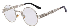 Luxury Metal Sunglasses Men Round Sunglass Steampunk Coating