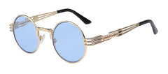 Luxury Metal Sunglasses Men Round Sunglass Steampunk Coating