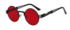 Luxury Metal Sunglasses Men Round Sunglass Steampunk Coating