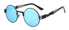 Luxury Metal Sunglasses Men Round Sunglass Steampunk Coating