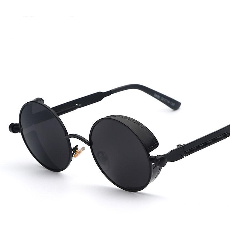 Mirror Lens Round Glasses Goggles Steampunk Sunglasses