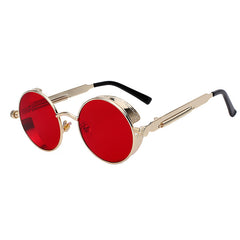 Mirror Lens Round Glasses Goggles Steampunk Sunglasses