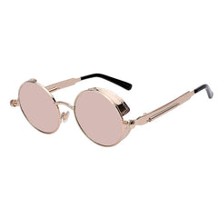 Mirror Lens Round Glasses Goggles Steampunk Sunglasses