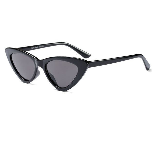 Cute sexy retro cat eye sunglasses women small black white