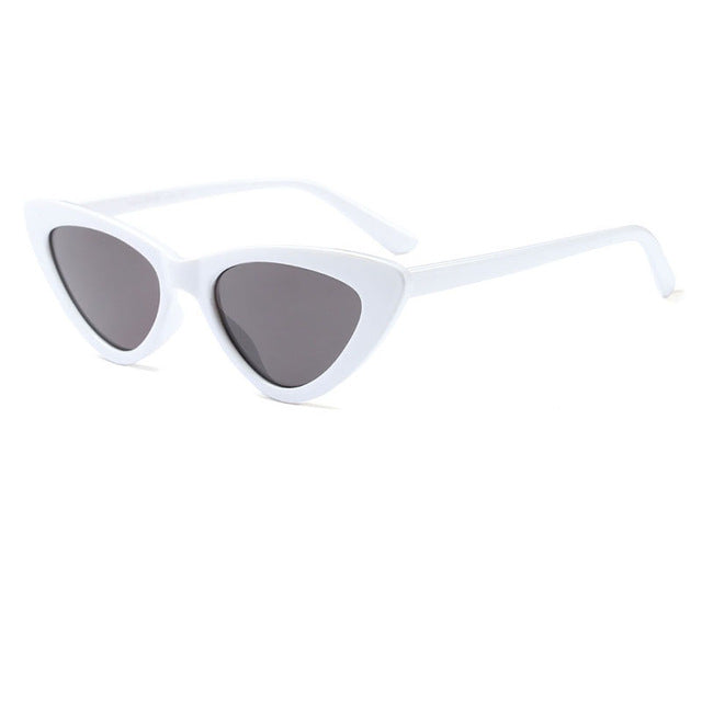 Cute sexy retro cat eye sunglasses women small black white