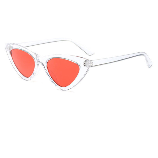 Cute sexy retro cat eye sunglasses women small black white