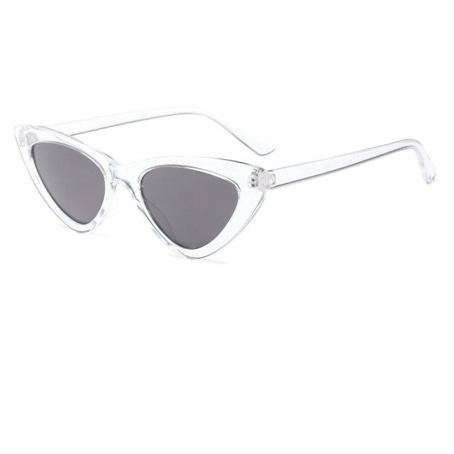 Cute sexy retro cat eye sunglasses women small black white