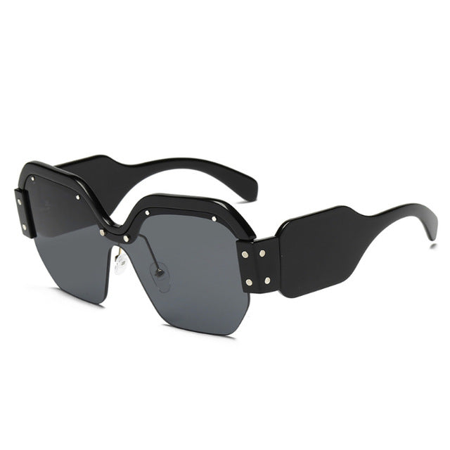 Luxury New Design Oversized Square Sunglasses Women Retro Rimless