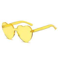 Love Heart Shape Sunglasses Women 2018 Rimless Frame Tint Clear Lens Colorful Sun Glasses