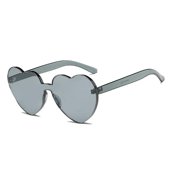 Love Heart Shape Sunglasses Women 2018 Rimless Frame Tint Clear Lens Colorful Sun Glasses
