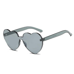 Love Heart Shape Sunglasses Women 2018 Rimless Frame Tint Clear Lens Colorful Sun Glasses
