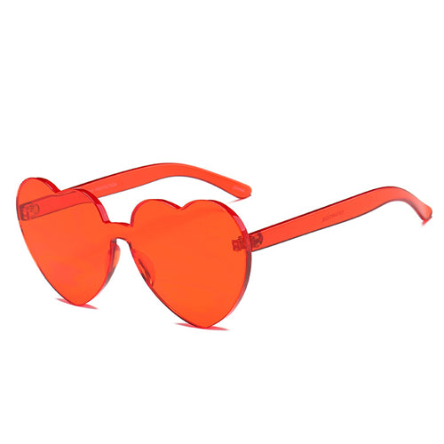 Love Heart Shape Sunglasses Women 2018 Rimless Frame Tint Clear Lens Colorful Sun Glasses