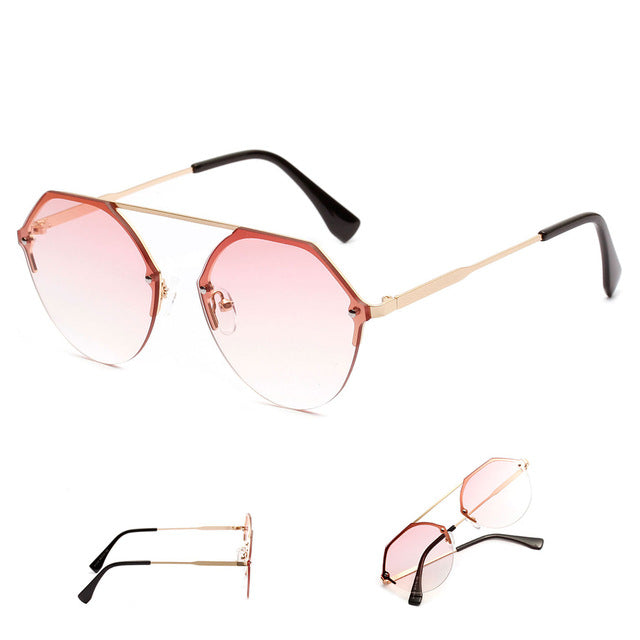Hexagon Sunglasses Women Retro Vintage