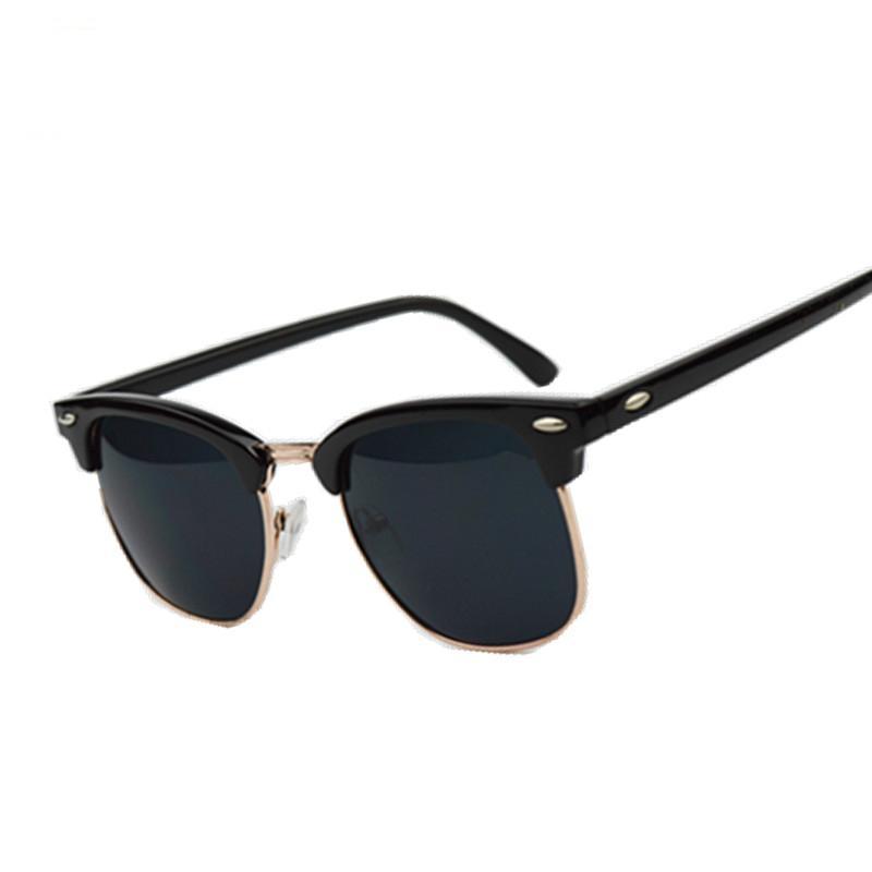 Half Metal Sunglasses Men  Glasses Mirror