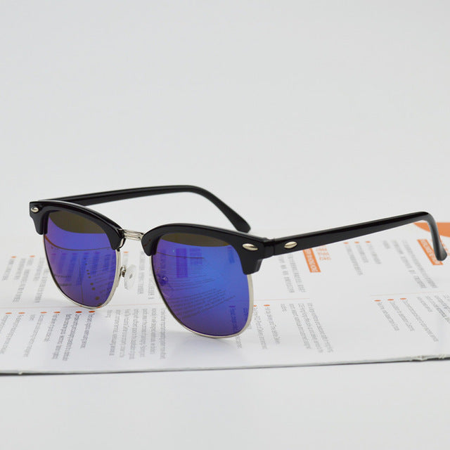 Half Metal Sunglasses Men  Glasses Mirror