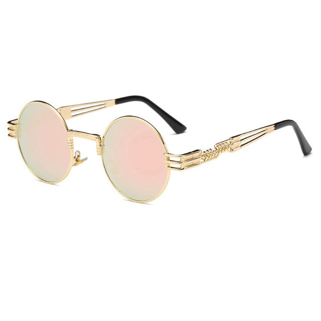 Steampunk Sunglasses Luxury Men Round Sun glass