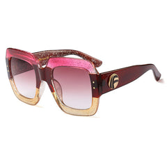 Oversized Square Sunglasses Women Luxury Red Green Sun Glasses