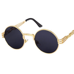 Gothic steampunk mirror sunglasses gold and black sun glasses