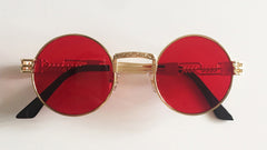 Gothic steampunk mirror sunglasses gold and black sun glasses