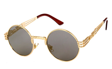 Gothic steampunk mirror sunglasses gold and black sun glasses