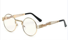 Gothic steampunk mirror sunglasses gold and black sun glasses