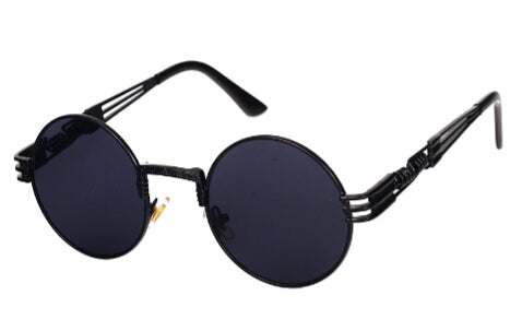 Gothic steampunk mirror sunglasses gold and black sun glasses