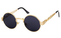 Gothic steampunk mirror sunglasses gold and black sun glasses