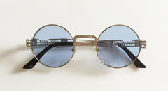 Gothic steampunk mirror sunglasses gold and black sun glasses