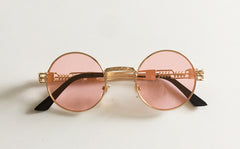 Gothic steampunk mirror sunglasses gold and black sun glasses