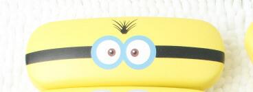 Cartoon Minions design Sunglasses Hard leather glasses Case