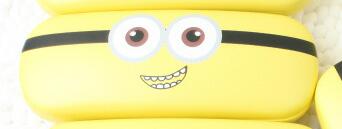 Cartoon Minions design Sunglasses Hard leather glasses Case