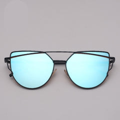 LeonLion Cat eye Sunglasses Women Vintage Metal Reflective