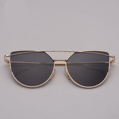 LeonLion Cat eye Sunglasses Women Vintage Metal Reflective