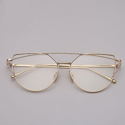 LeonLion Cat eye Sunglasses Women Vintage Metal Reflective