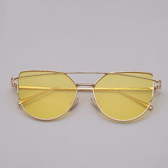 LeonLion Cat eye Sunglasses Women Vintage Metal Reflective